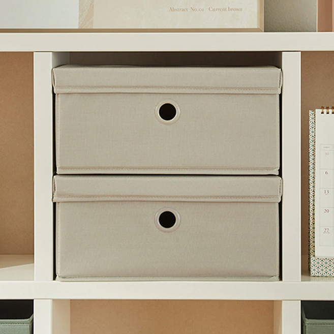 한샘 샘 폴리 수납 바스켓 (중) 2개 수납박스 정리함, 그레이