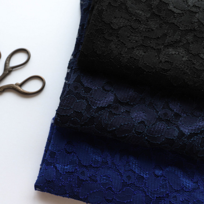 릴리패브릭 랏셀레이스 알레그레토 4컬러 원단 천 C03, 블루, 1개