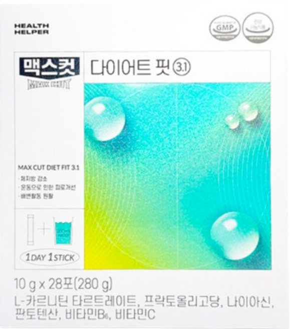 헬스헬퍼 맥스컷 다이어트 핏 3.1 10g x 28포 4주분, 280g, 1박스