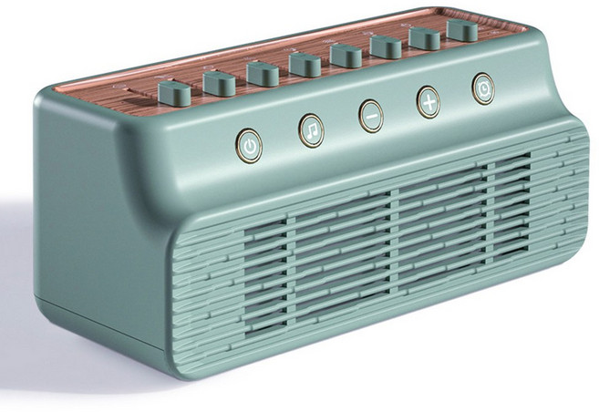 수면도움 아날로그 화이트노이즈 백색소음기 휴대용 화이트 노이즈 블루투스 스피커 자연 소리 수면 보조 뮤직박스 무선 스테레오 음악 플레이어 지지대 시간 제한 종료, Green