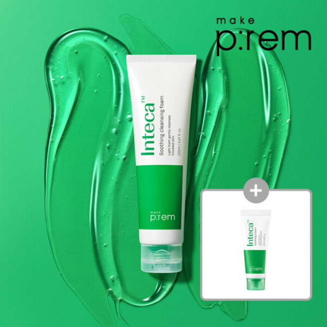[메이크프렘] [여드름기능성] 인테카 수딩 클렌징 폼 150ml [GIFT]인테카크림10ml, 1개