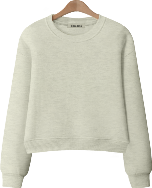 몰토벨리노 [ANSANGSA] 무지 여성 semi크롭 루즈핏 맨투맨 수웻트 셔츠