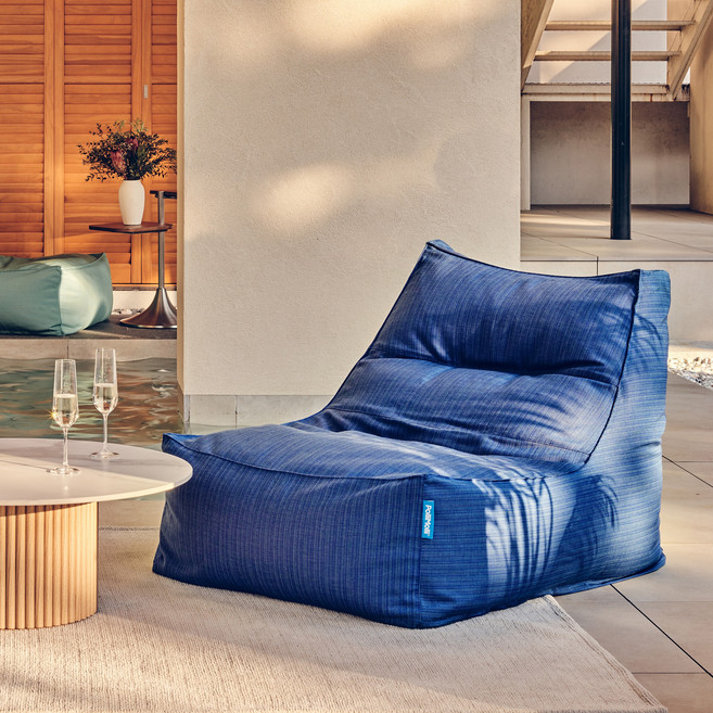 폴리몰리 607R 1인용 대형 빈백 소파 호텔 리조트 의자 (풋스툴 별도), 07 산토리니 블루