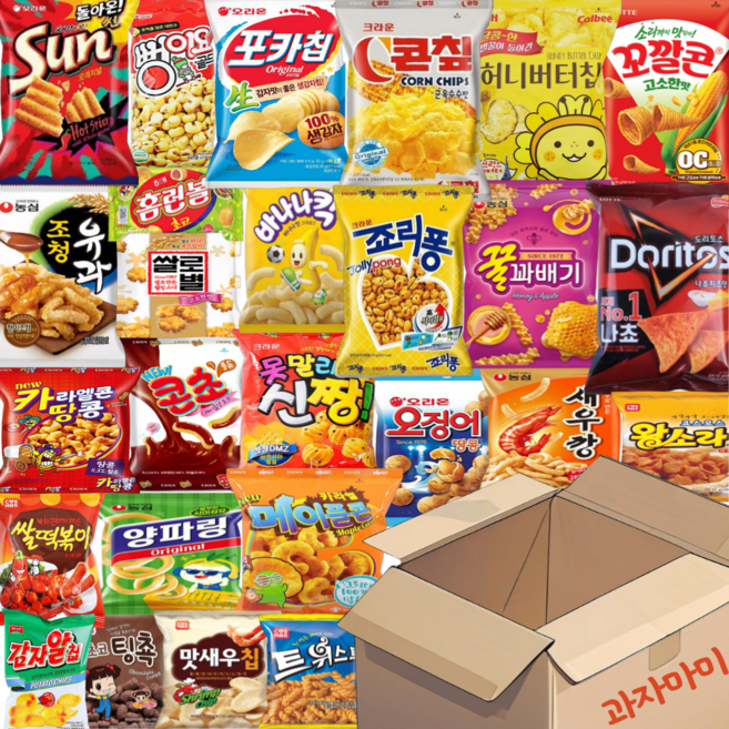 봉지 과자 새우깡 꼬깔콘 허니버터칩 포카칩 홈런볼 콘칩 양파링 죠리퐁 선물 스낵, 1-스낵봉지과자세트, 1개, 80ml