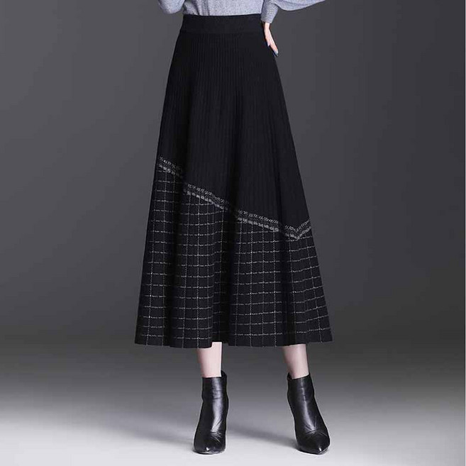 여성 플리츠 A라인 밴딩 롱 스커트 데일리 오피스룩 하의 주름 치마 허리 밴딩 맥시스커트 WAWAMIYA