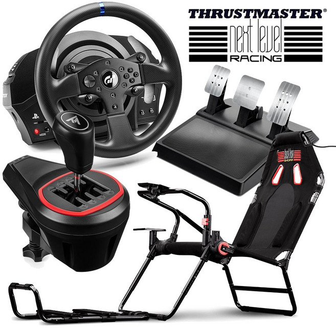 트러스트마스터 T300RS GT에디션 3패달 TH8S 쉬프터 넥스트레벨 GT LITE 레이싱시트 세트 (공식수입정품), 1개