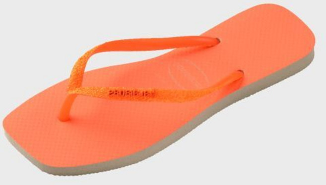 하바이아나스 havaianas 슬림 스퀘어 글리터 네온 Orange