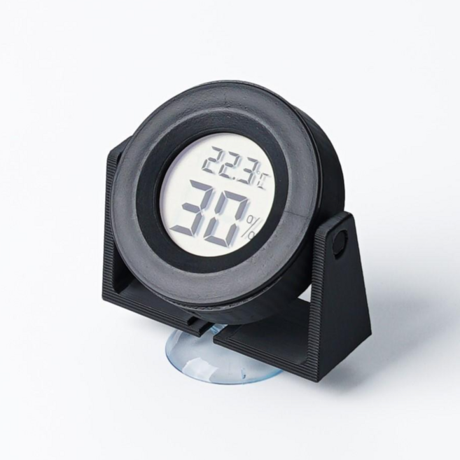 테라돔 테라리움 파충류 부착식 온습도계 원형타입, 블랙, 1개