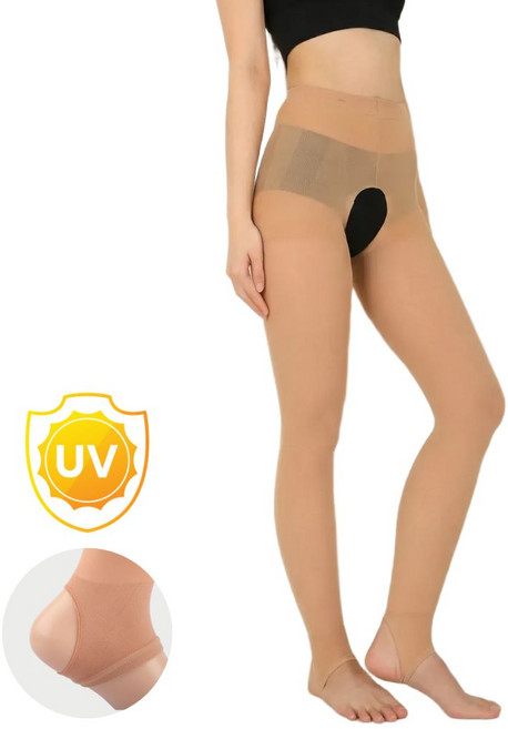 스타킹연구소 자외선차단 압박 골프스타킹 15D, 1개, 살색 밑트임 고리형