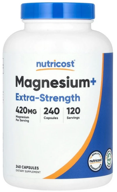 Nutricost 마그네슘+ 엑스트라-스트렝스 캡슐 240정(캡슐 1정당 210mg) NCS-67209, 1개, 240정 - 쿠팡