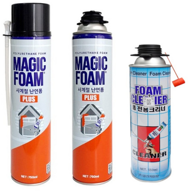 우레탄폼 건용 일회용 폼세척제 폼건 틈새메꾸기 난연 단열폼 폴리우레탄 스프레이, 1. 우레탄폼-건용, 1개