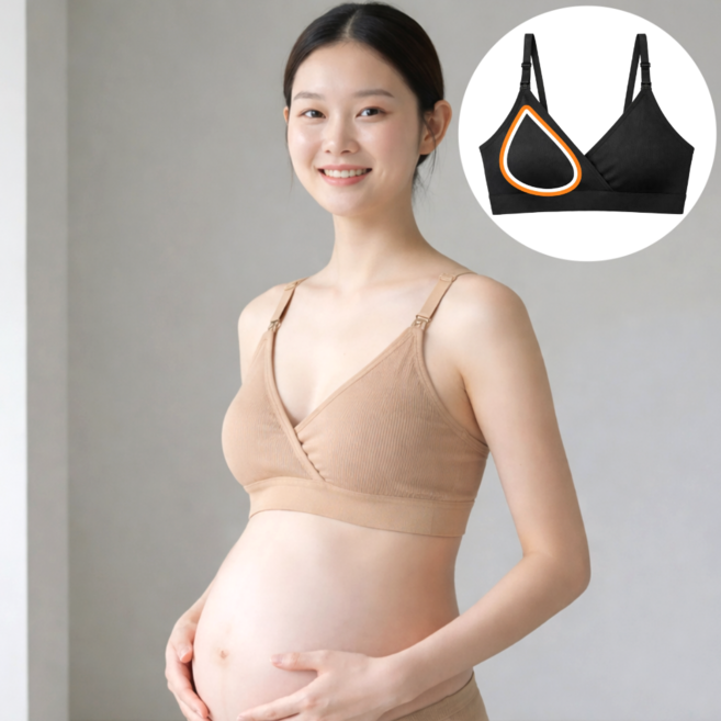 [인견원단] 1초만에 수유 가능한 패드일체형 수유브라 임산부 속옷