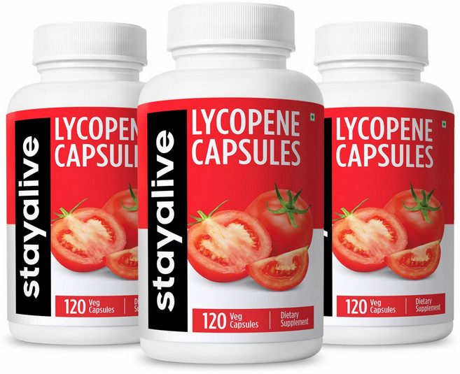 StayAlive 고함량 라이코펜 Lycopene 60mg 토마토추출물 남성용 리코펜 라이코펜, 3개, 120정