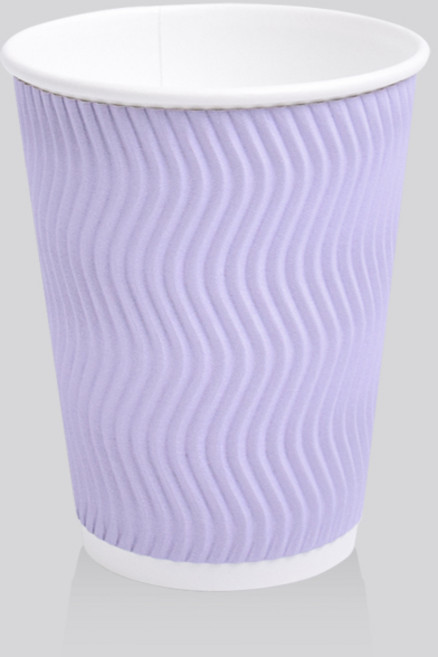 [실속형] 3중 단열 종이컵 웨이브 라벤더 12oz 500개, 500개입, 1개