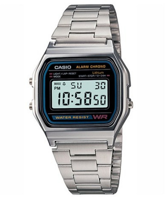 카시오 디지털 쿼츠 메탈시계 A158WA-1DF