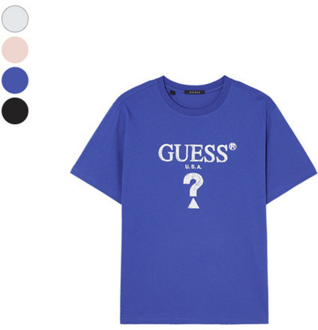 백화점정품 게스 반팔 티셔츠 커플티 선물 [게스]남여공용 무테 삼각 NQ2K5920 게스공용반팔 게스반팔티 기본티 운동복[게스]남여공용 운동복