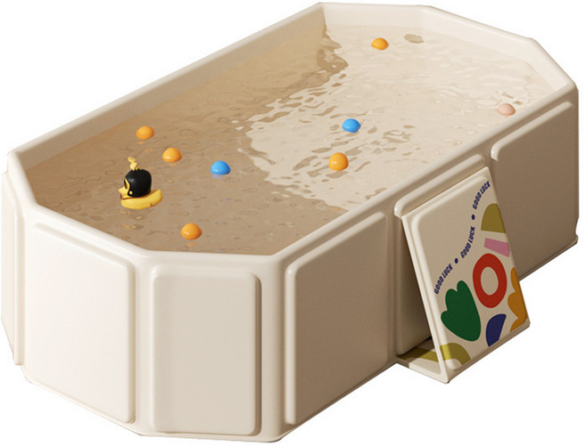 UB 접이식 미니 욕조 소아 반려동물 어린이 휴대용 무조립 이동식 반신욕 목욕통, 1개, 아이보리