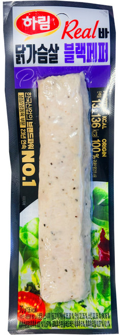 하림 리얼바 닭가슴살 블랙페퍼 70g, 12개