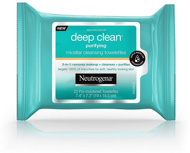 뉴트로지나 딥 클린 퓨리파잉 미셀러 클렌징 타월렛, 25매입, 1개