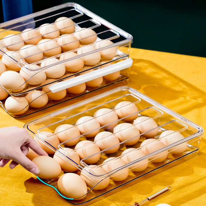 2단 자동굴림 36구 계란트레이 달걀보관함 달걀트레이 계란보관함, 1개