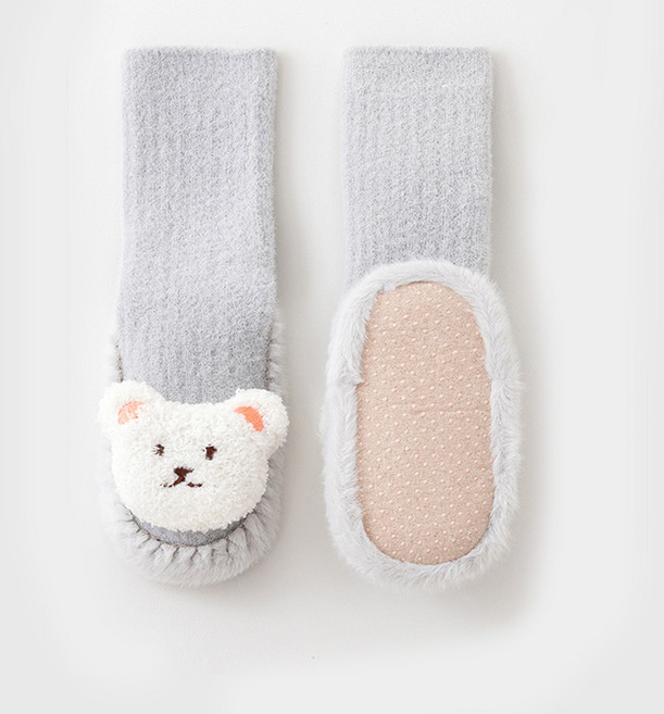 [꿈과별]복실곰 덧신 아기 겨울양말 겨울덧신 털신발