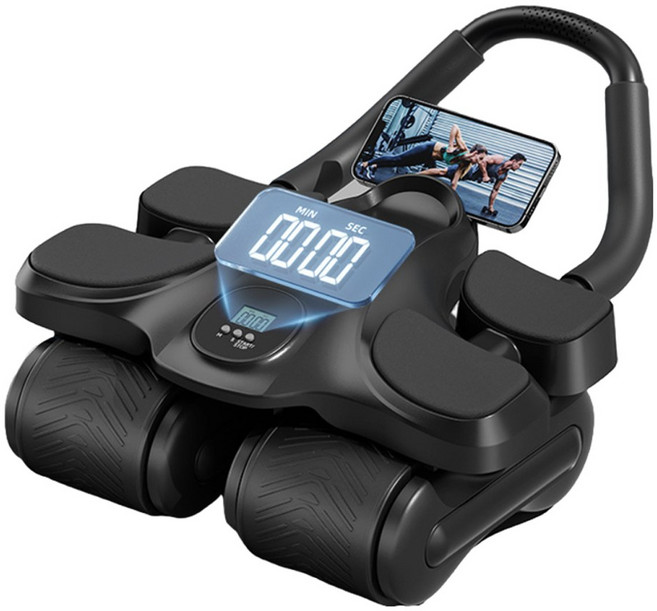 레그연구소 AB슬라이드 롤아웃 플랭크 복근롤러, 블랙 (무릎보호패드 포함)