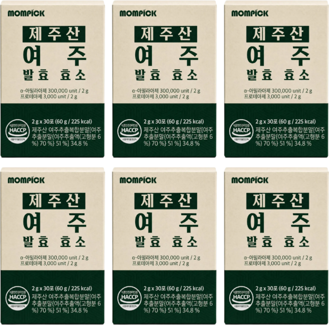 맘픽 국산 여주 발효효소 제주산 여주와 효소 식약청인증 HACCP 분말, 6개, 30회분