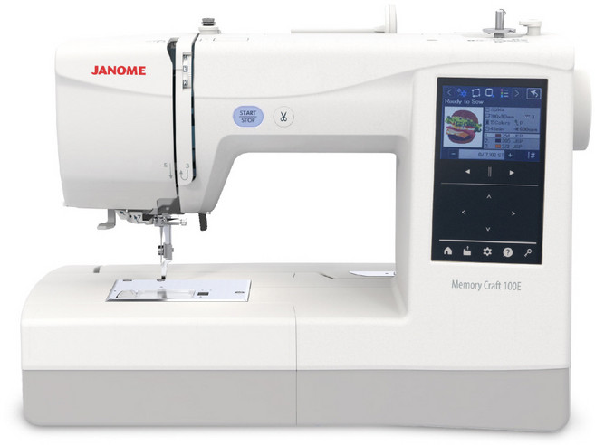 자노메 공식판매점 JANOME MC100E 프리미엄 자수미싱, 화이트