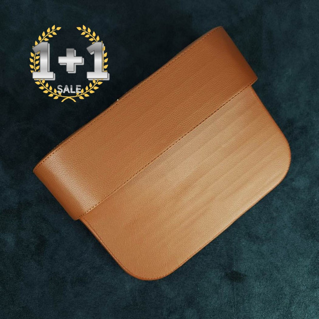 자동차 차량용 시트 틈새 멀티 가죽 컵홀더 수납 홀더, 브라운, 2개