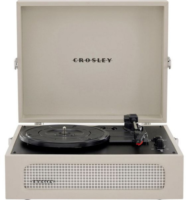Crosley 크로슬리 CR8017B-FL 보이저 빈티지 포터블 바이닐 레코드 플레이어 턴테이블 블루투스 인아웃 내장 스피커 플로럴, Bluetooth In/Out_Dune, 모래색