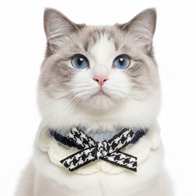 모디홈 고양이 케이프 강아지 레이스 니트 스카프, 1개, 블루