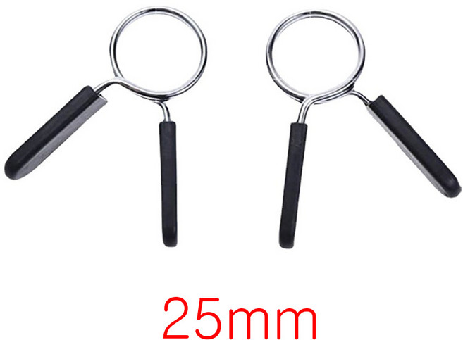 슈리팜 2P 원판 고정 바벨 클립 스프링 락조 마구리, 실버, 1세트