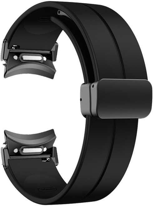 더조은셀러 버튼프리 원터치 디버클 스트랩 시계줄 밴드, 블랙, 1