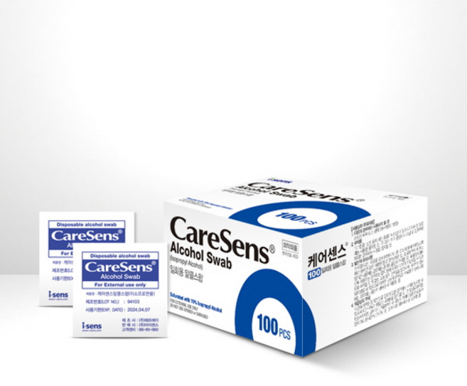 아이센스 케어센스 일회용 알콜솜 알콜스왑 100매 / 200매 / 300매 / 400매 / 500매, 100개입, 5개
