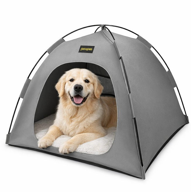 퓨어넥스 원터치 접이식 펫 텐트, 1개, 그레이