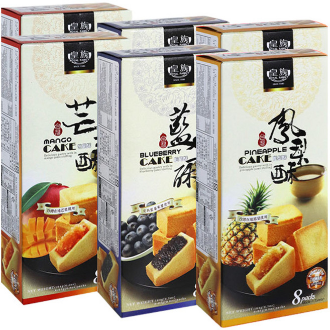 대만 펑리수 184g 파인애플+망고+블루베리 각2개 총6개, 6개