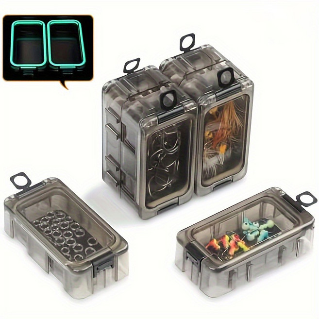 Hqzoomee 낚시 태클박스 미니 바다낚시 소품케이스 방수, 6개, 그레이