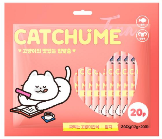 캣츄미 고양이의 맛있는 입맞춤 참치 20p 짜먹는고양이간식, 캣츄미 참치, 12g, 20개