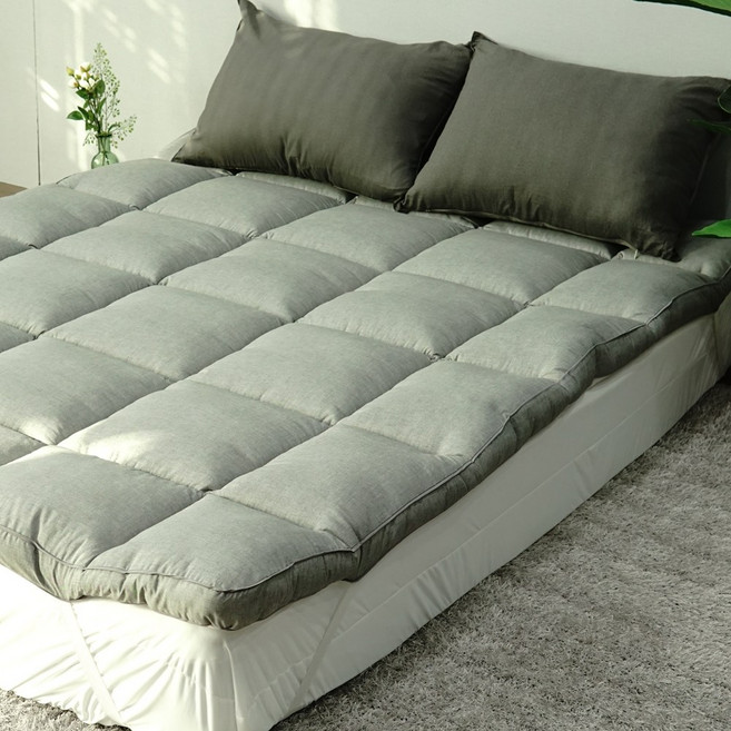 도톰한 5cm 멜란지 순면 모달 사계절 각토퍼 알러지케어 진드기케어 사계절용, 차콜