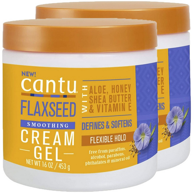 칸투 아마씨 스무딩 크림 젤 디파인 & 소프튼 유연한 고정력 무알코올, 2개