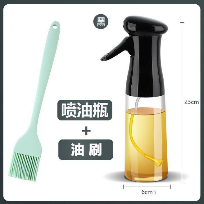 good 瓶廚房家用燒烤橄欖油食用油噴油壺霧化噴油噴壺, 1個, 黑色 玻璃款 200ML,活動中: 兩個裝 霧化噴油瓶, 200ml