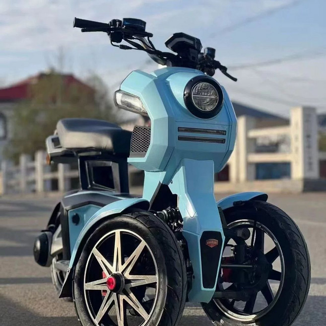 역삼륜 전기 오토바이 스쿠터 오토바이 세발 삼륜 반전 50cc 앞바퀴두개 A. 노란색