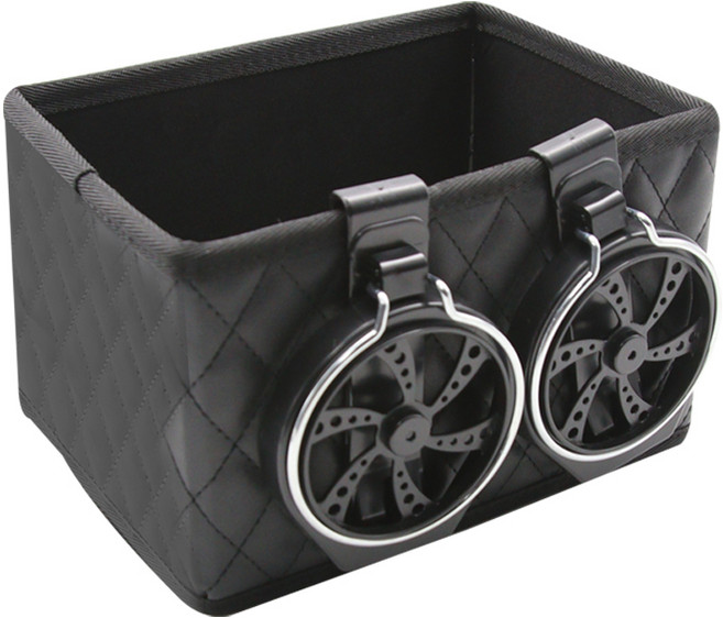 차량용 콘솔트레이 수납 컵홀더 포켓 콘솔박스, 블랙