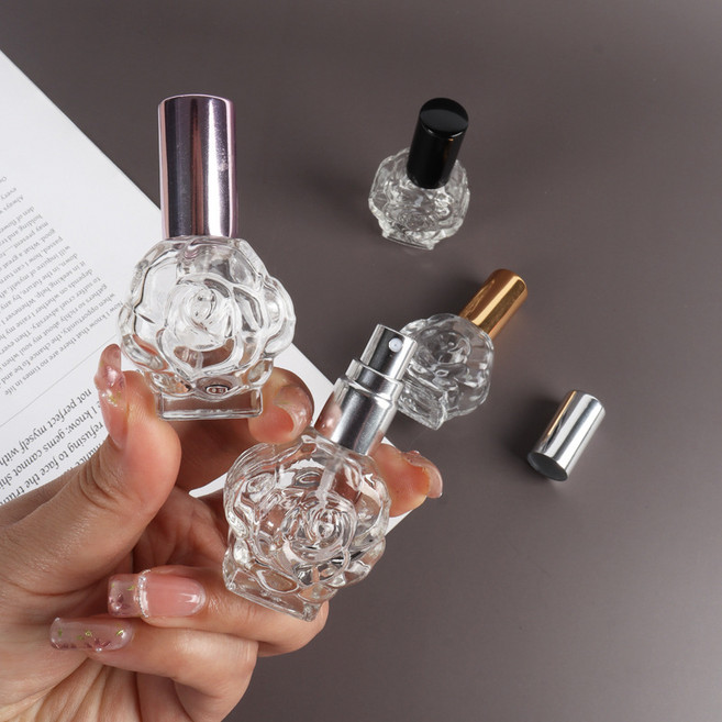 백송 로즈 미스트 글래스 스프레이 공병 3색 SET 소분용기 선물용 러블리 디자인, 1세트, 로즈골드 블랙 실버 3색