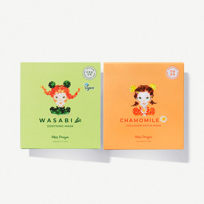 10+2 미스드래곤 마스크팩 좁쌀여드름팩 홍조팩 와사비 캐모마일 콜라겐, 1개, 10개입, 와사비수딩10매+체험2매