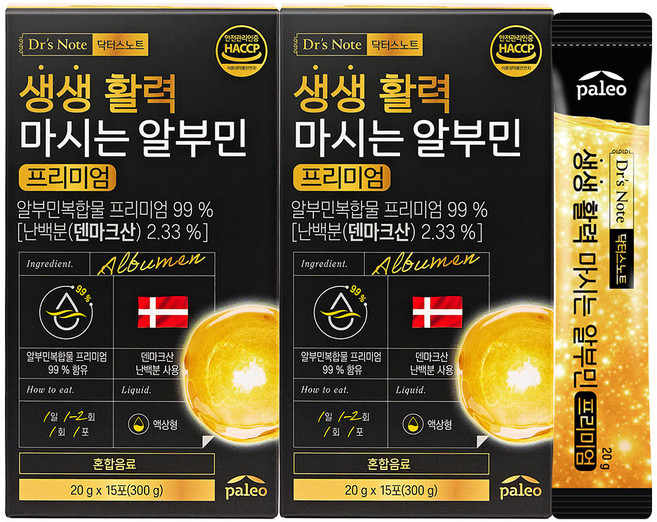 팔레오 닥터스노트 생생 활력 마시는 알부민 프리미엄, 20g, 30개