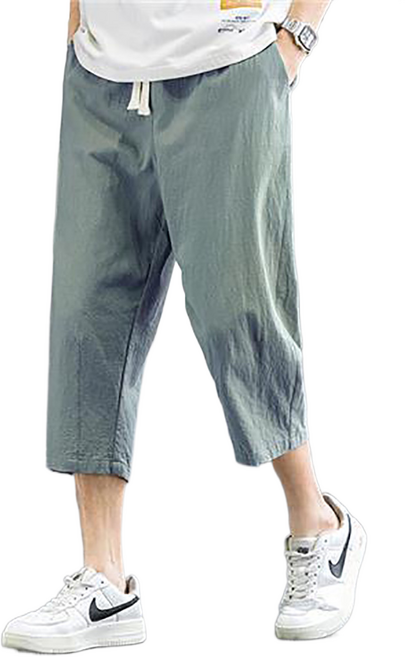 셀럽당여름 7부 면바지 얇은 빅사이즈 배기팬츠 캐주얼 일자 남자 바지
