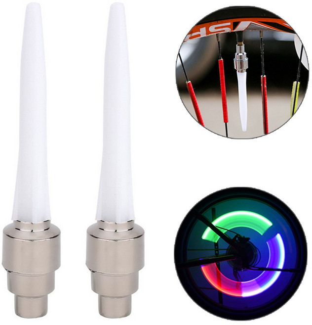 자전거 휠라이트 D타입, 2개, 레인보우