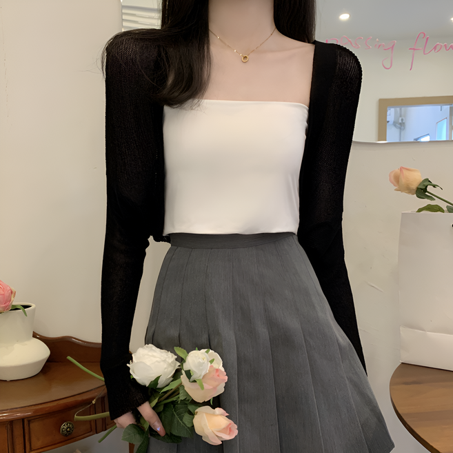 칩썬데이 여성 시스루 볼레로 가디건 5color 얇은 긴팔 자외선차단 냉방차단 데일리룩 바캉스룩