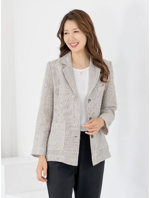 모슬린 엄마옷 자켓 린넨 테일러드 카라 MQG127878 마담 미시 중년여성 빅사이즈 할머니옷 50대 60대 70대